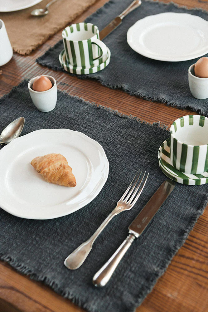 Handloom Placemats Dark grey (Set of 2) - Image 2
