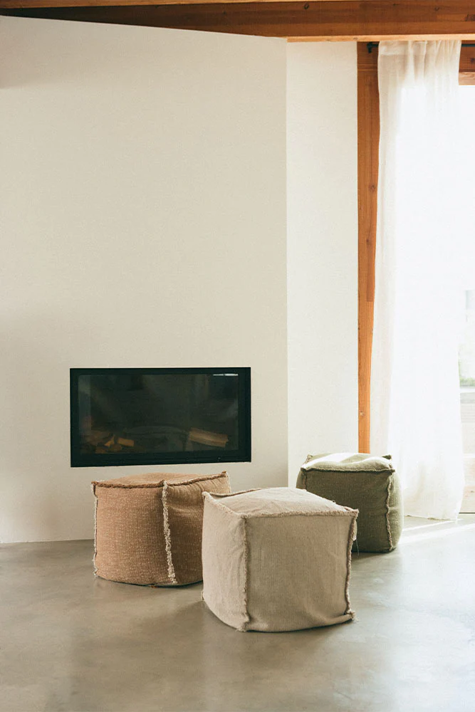 Handloom Pouf Kaki - Image 6