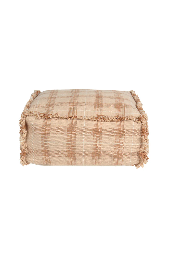HANDLOOM POUF ROSE