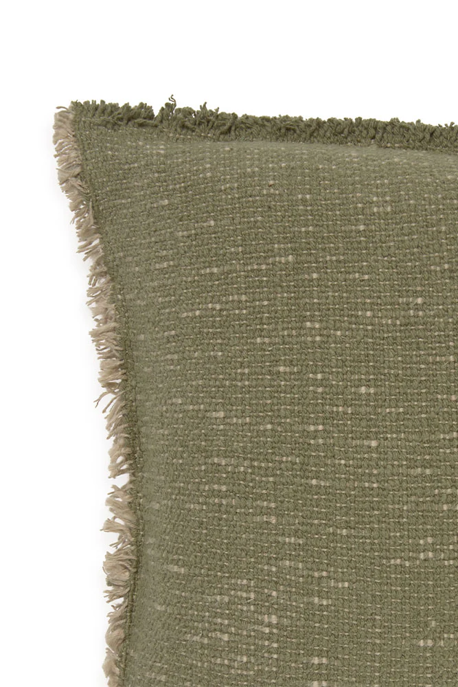 Handloom Rectangular Cushion Kaki - Image 3