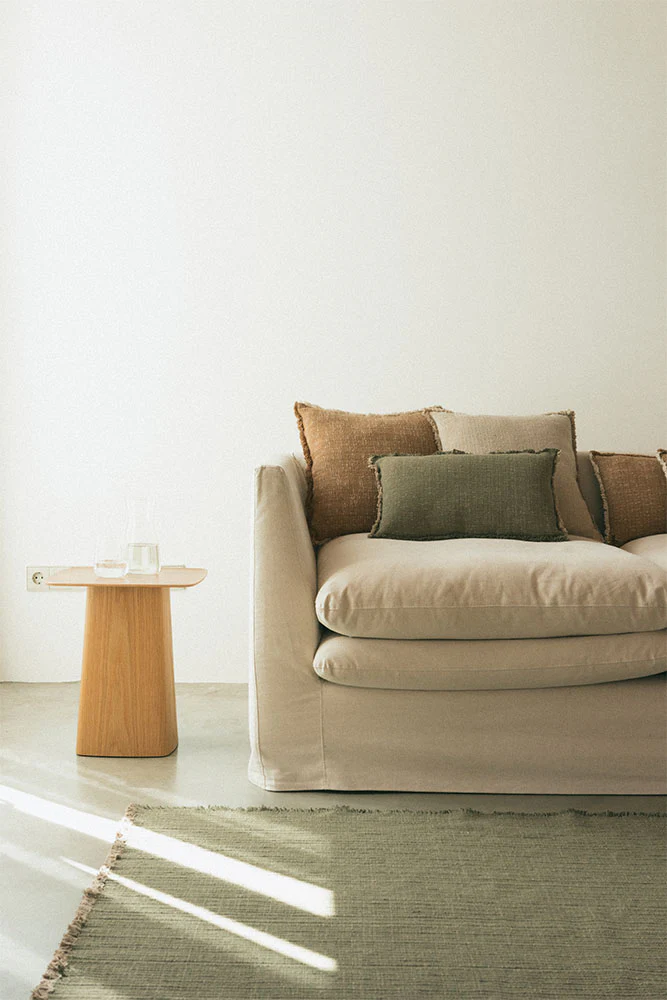 Handloom Rectangular Cushion Kaki - Image 4