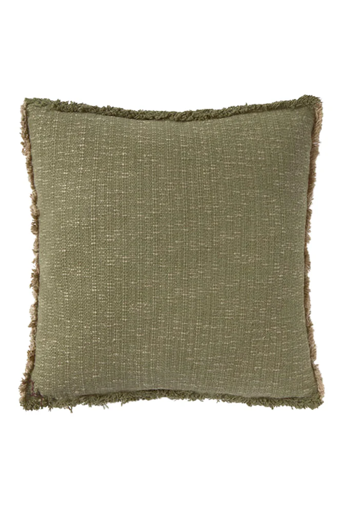 Handloom Square Cushion Kaki