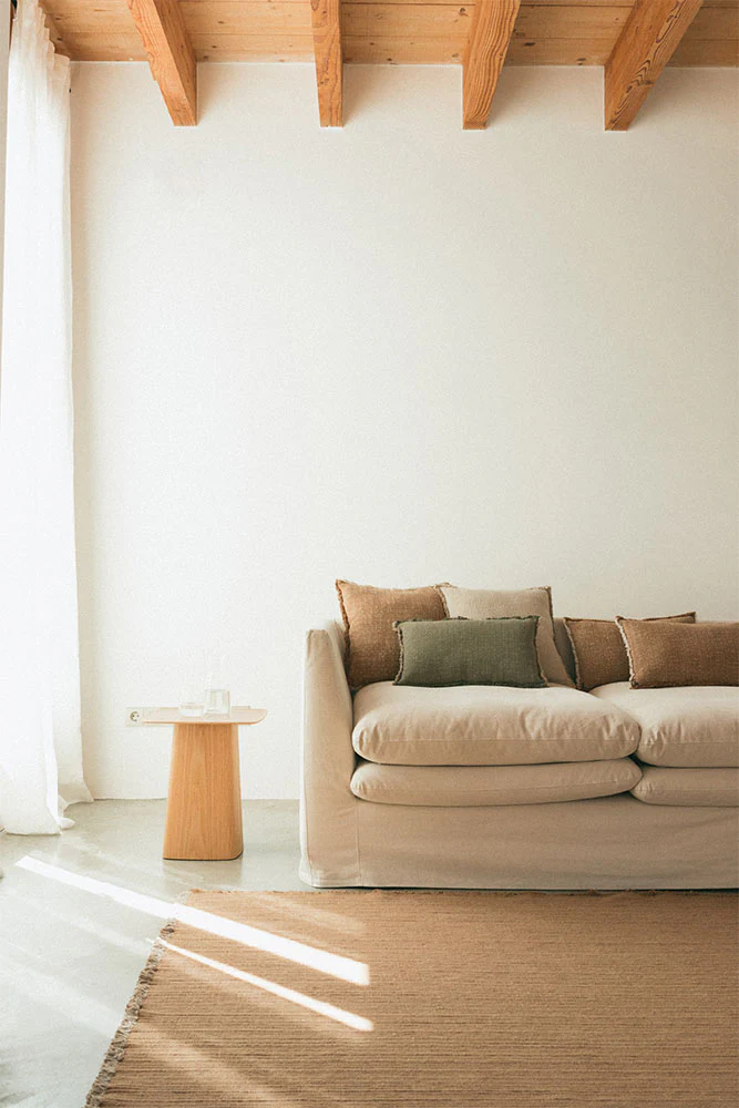 Handloom Square Cushion Ochre - Image 4