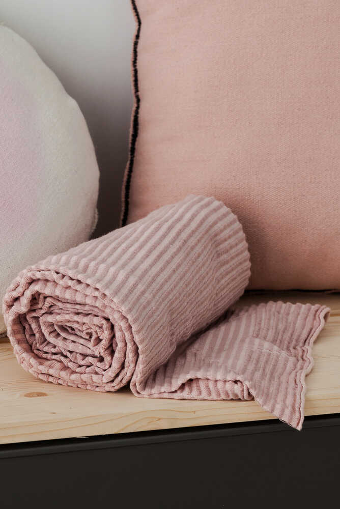 KNITTED BABY BLANKET HIPPY STARS-VINTAGE NUDE - Image 3