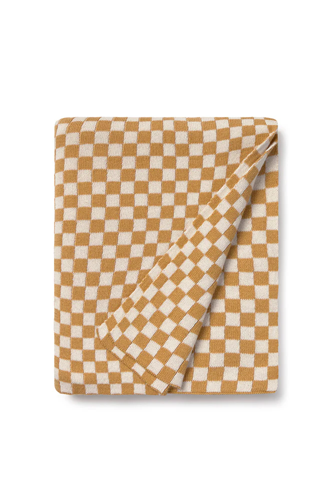 KNITTED BLANKET TILES HONEY
