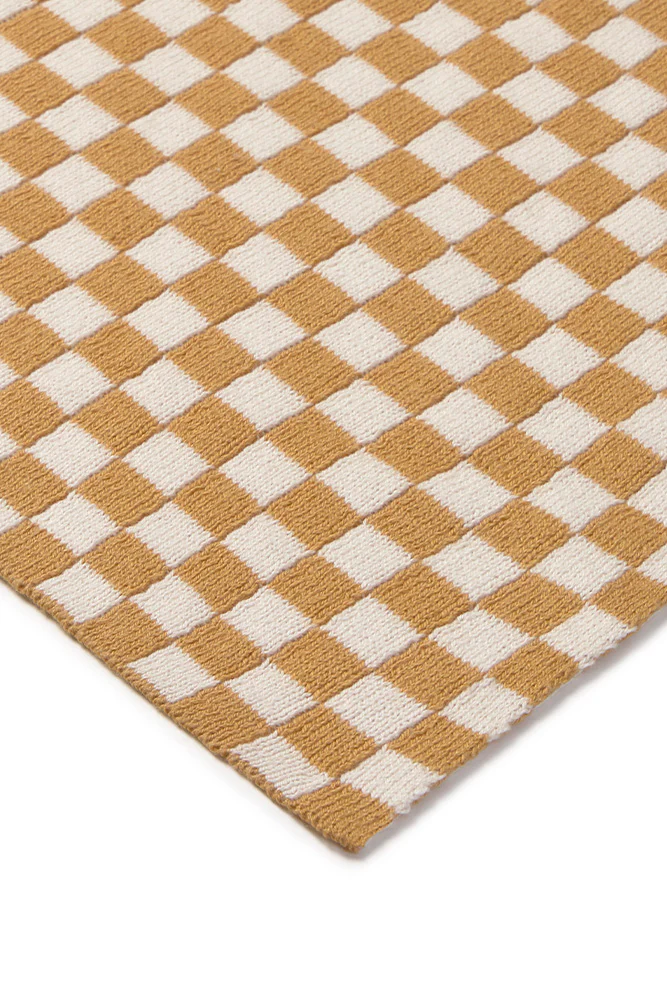 KNITTED BLANKET TILES HONEY - Image 4