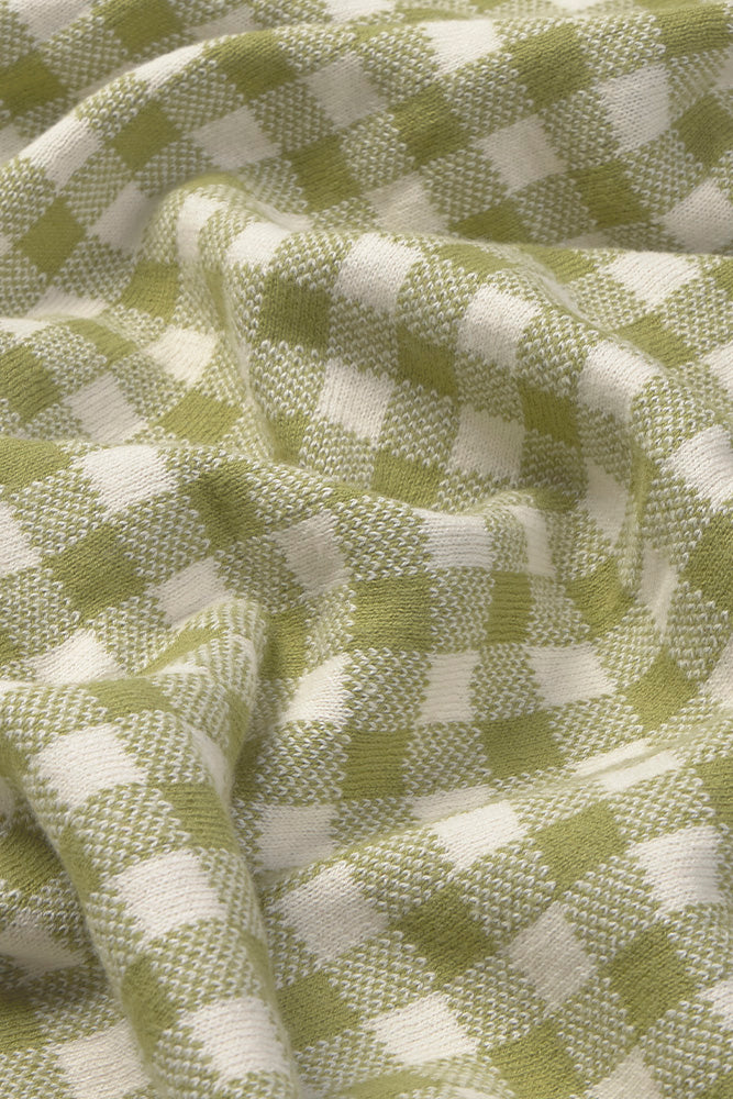 KNITTED BLANKET VICHY MATCHA - Image 4