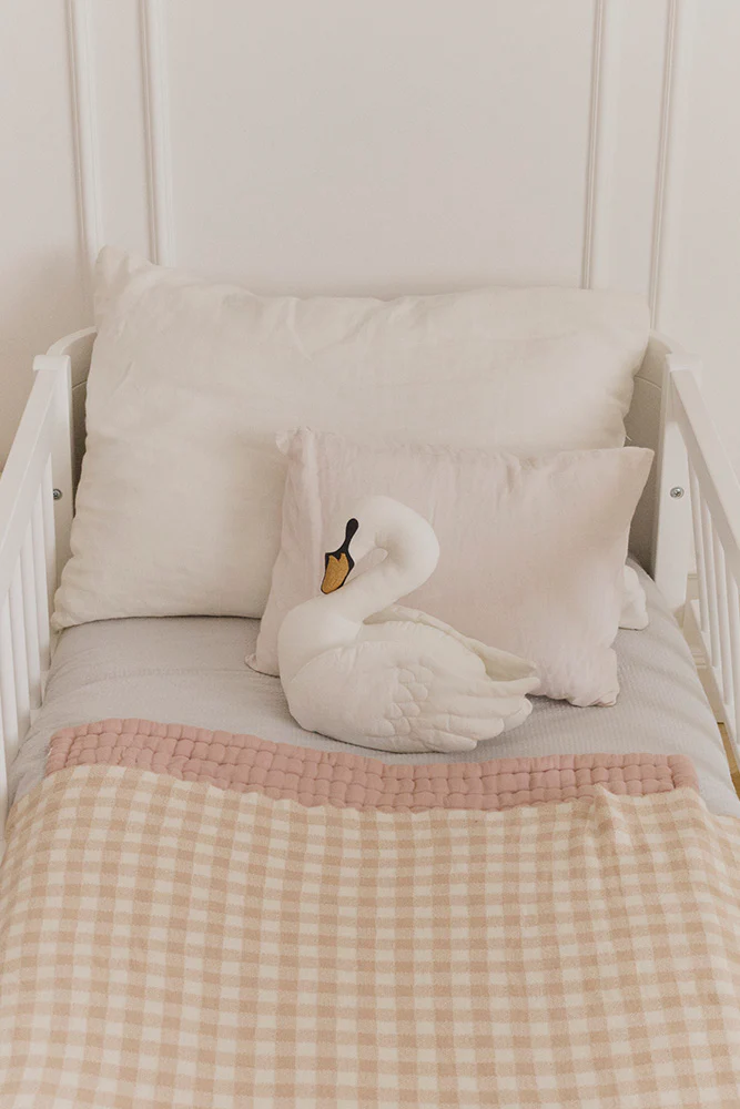 KNITTED BLANKET VICHY ROSE - Image 2