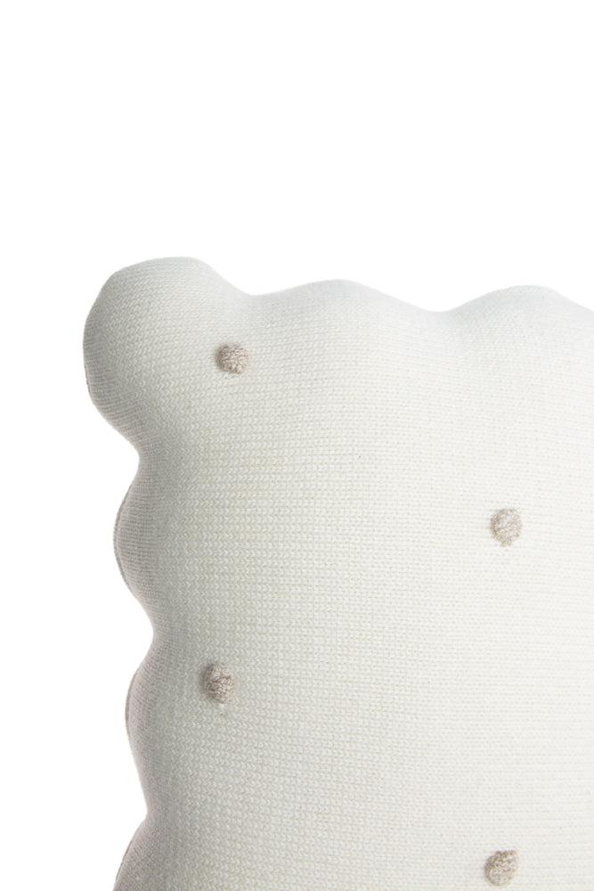 KNITTED CUSHION BISCUIT IVORY - Image 4