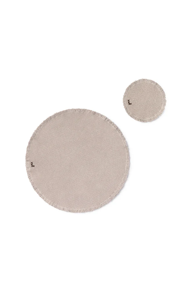 STONEWASHED PLACEMATS AND COASTERS NEW GREY (SET OF 2)