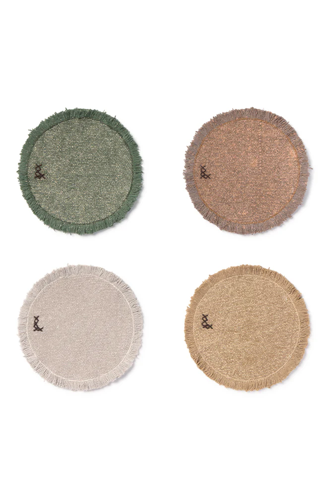 STONEWASHED PLACEMATS AND COASTERS OCHRE (SET OF 2) - Image 7