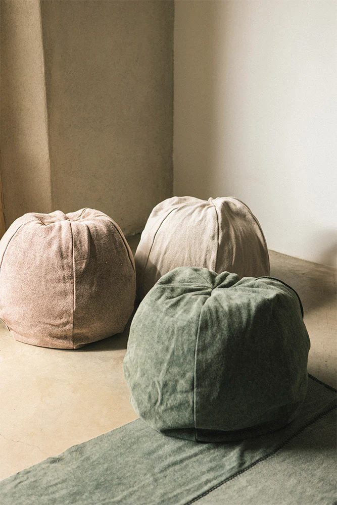 STONEWASHED POUF NEW GREY - Image 3