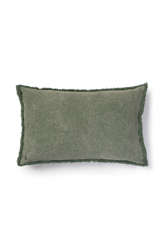 STONEWASHED RECTANGULAR CUSHION DUCK GREEN