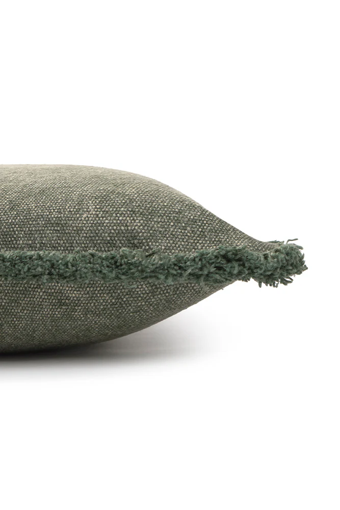 STONEWASHED SQUARE CUSHION DUCK GREEN - Image 4