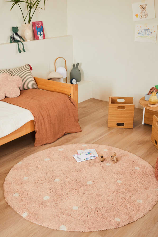 WASHABLE RUG ROUND DOT ROSE - Image 2