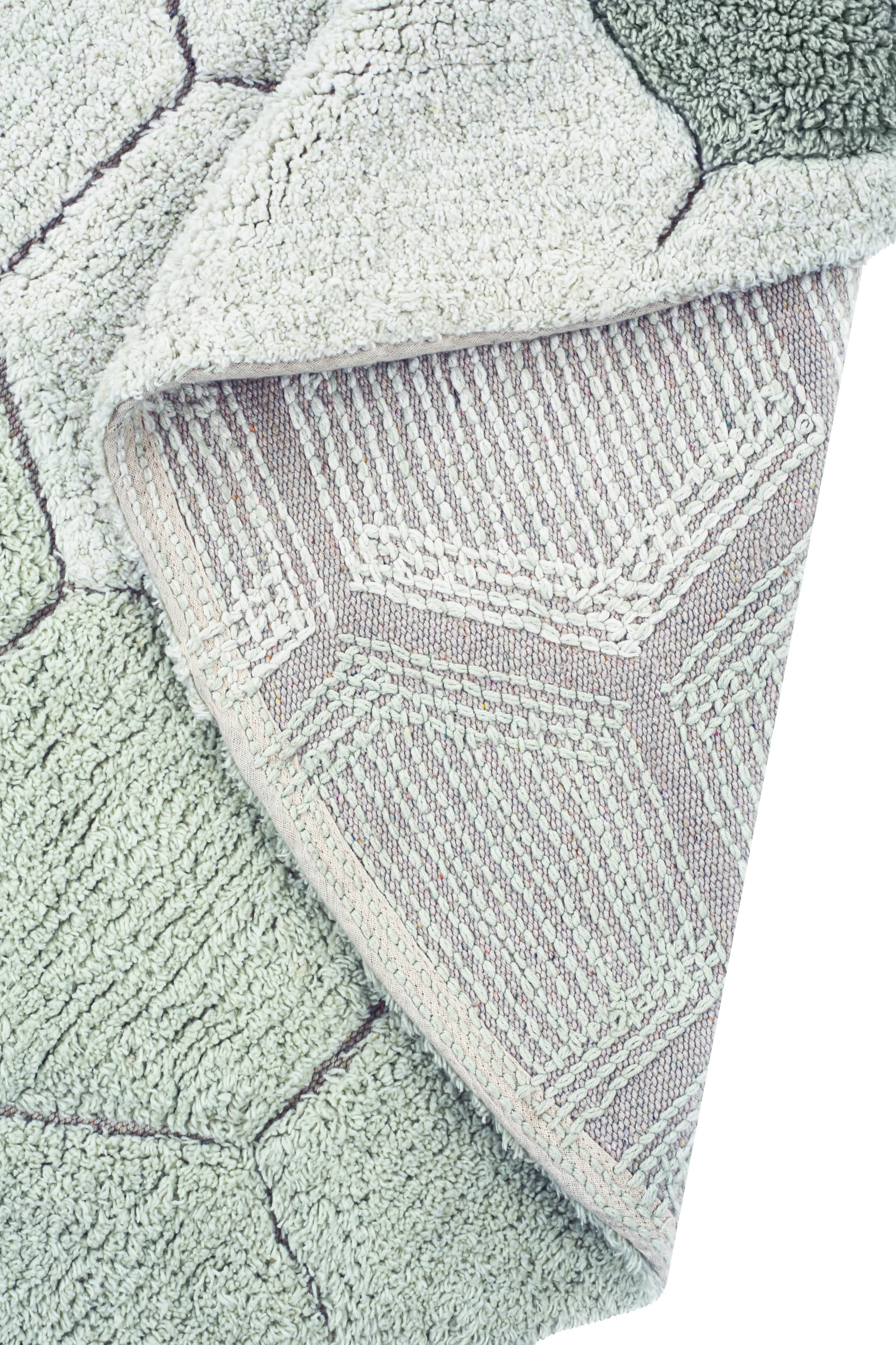 WASHABLE RUG ROUND HONEYCOMB BLUE SAGE - Image 6