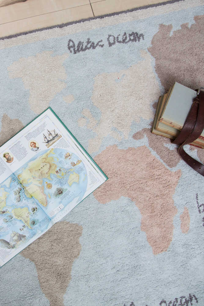 WASHABLE RUG VINTAGE MAP - Image 6