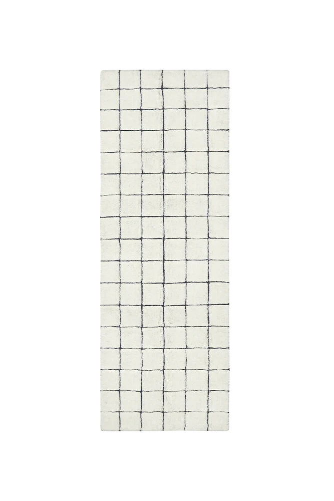 WOOL RUNNER RUG MOSAIC NATURAL